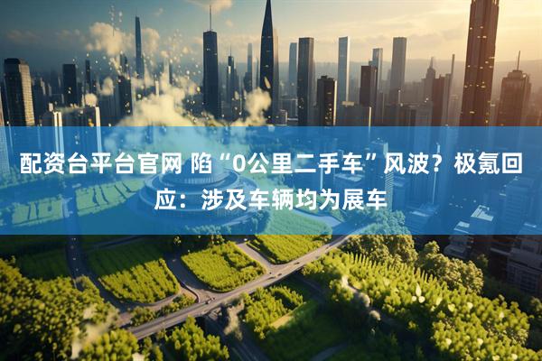 配资台平台官网 陷“0公里二手车”风波？极氪回应：涉及车辆均为展车